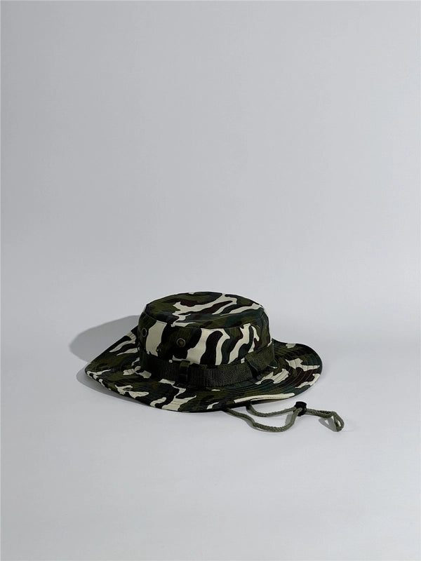 Unisex Tropical Solid Color Wide Eaves Bucket Hat