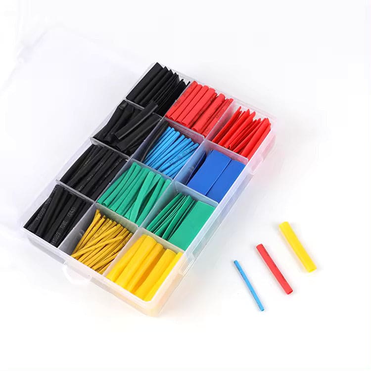 560pcs BLACK HEAT SHRINK WRAP TUBE HEAT SHRINKABLE TUBING
