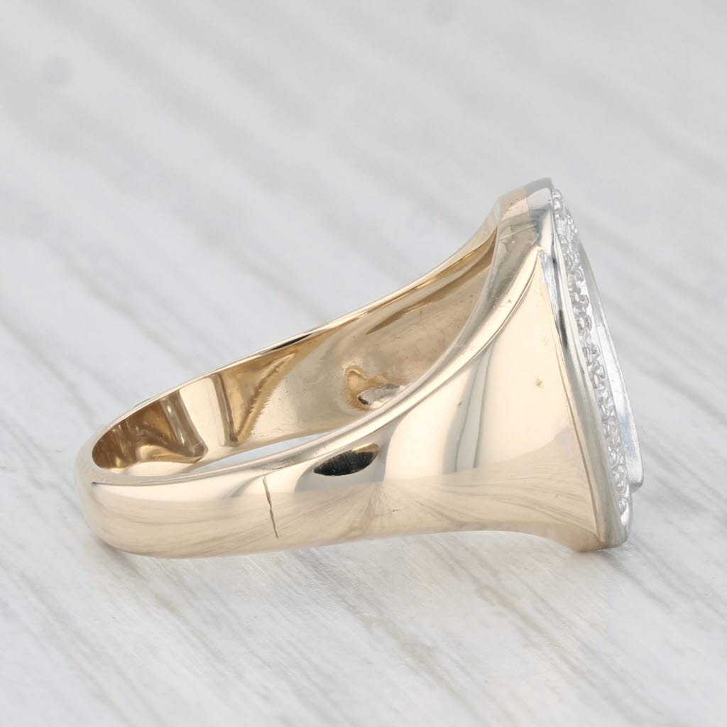 0.18ctw Diamond Horseshoe Ring 10k Yellow Gold Size 8.25 Luck Western