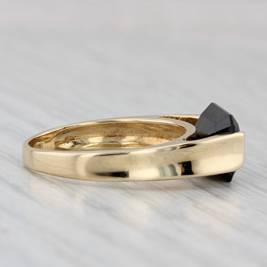 4ct Garnet Solitaire Ring 18k Yellow Gold Size 8.25