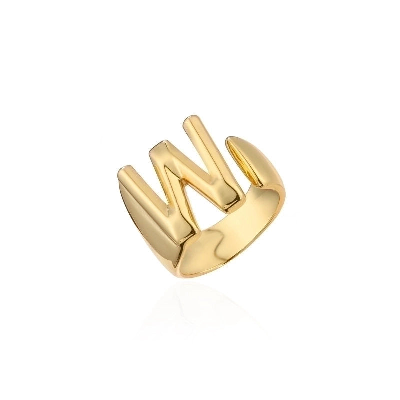 New 18k Copper Gold-plated Alphabet Open Ring