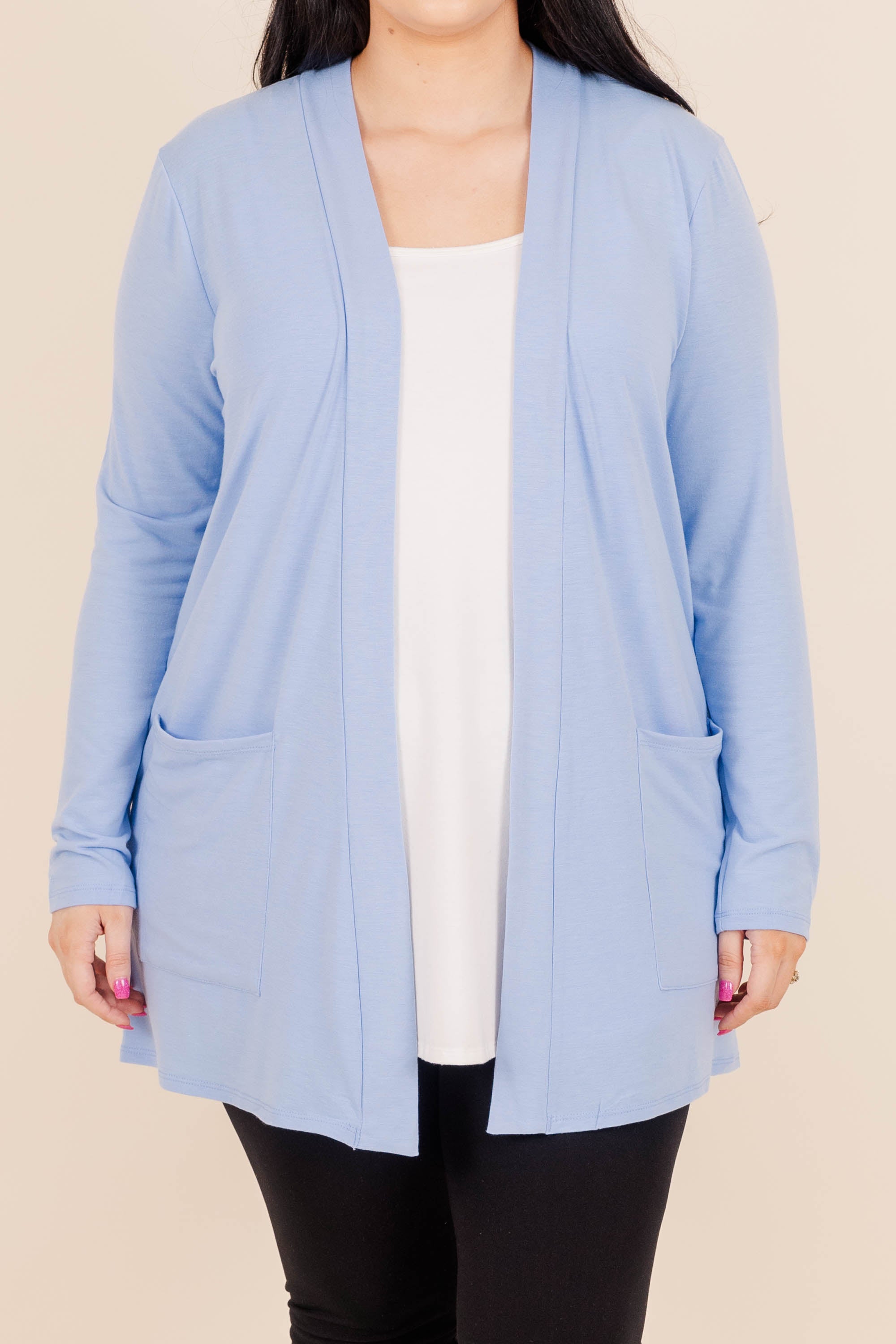 Kindness And Compassion Cardigan. Spring Blue