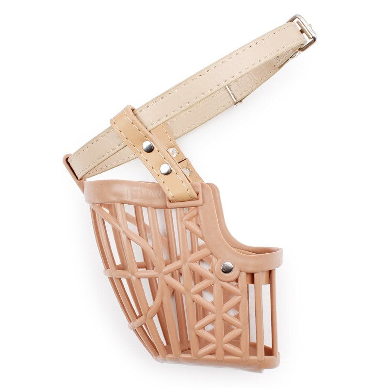 Brown Strong Plastic Dogs Muzzle Basket