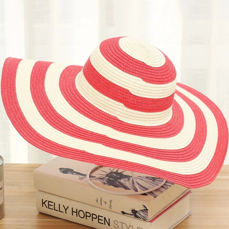 Women's Minimalist Stripe Big Eaves Sun Hat