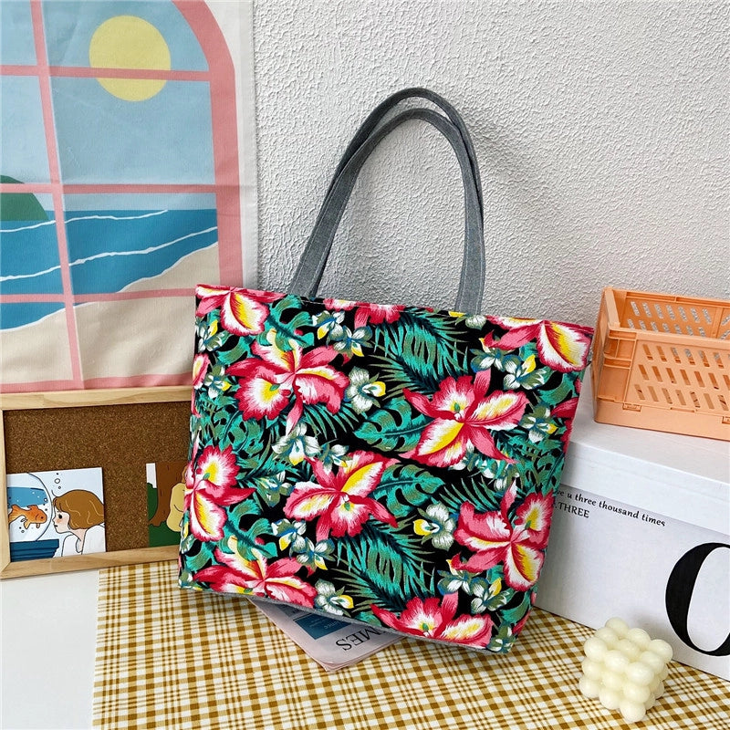 Women's Large Canvas Letter Classic Style Square Zipper Shoulder Bag