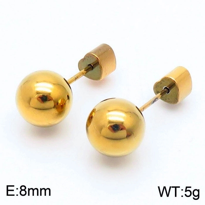 Geometric Titanium Steel No Inlaid 18K Gold Plated Earrings Ear Studs