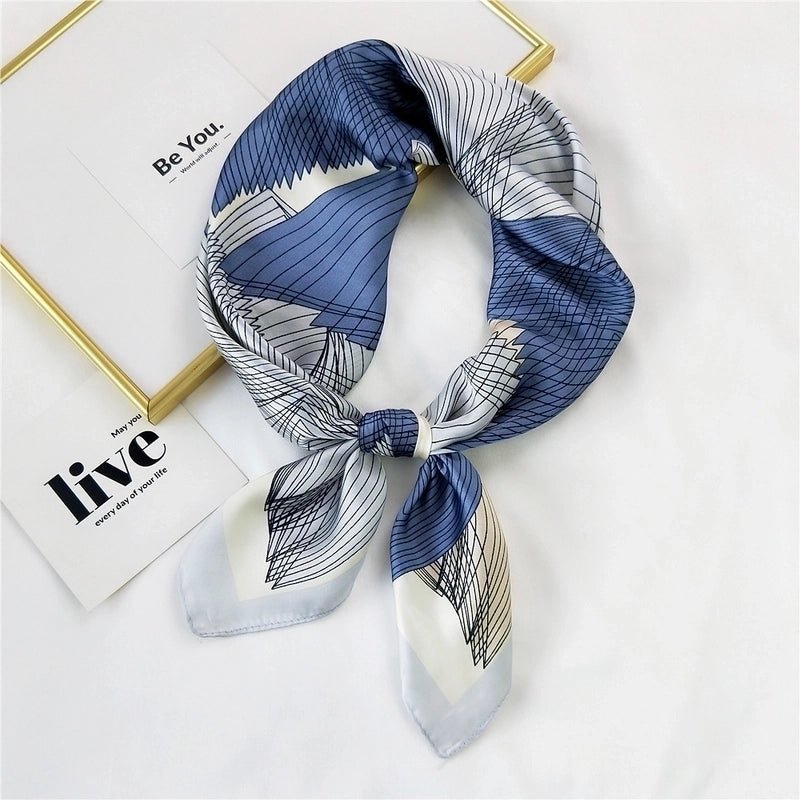 Clashing Color Floral Pringting Silk Square Scarf
