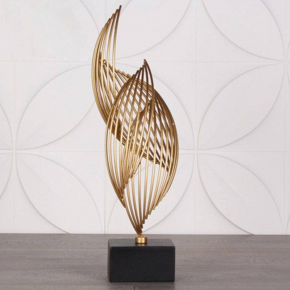 Sway Metallic Sculpture - Black Gold