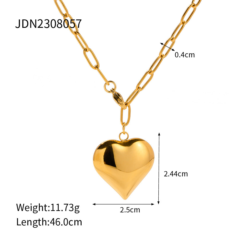 Jie Ding Stainless Steel Love Pendant Necklace Clavicle Chain Titanium Steel Necklace