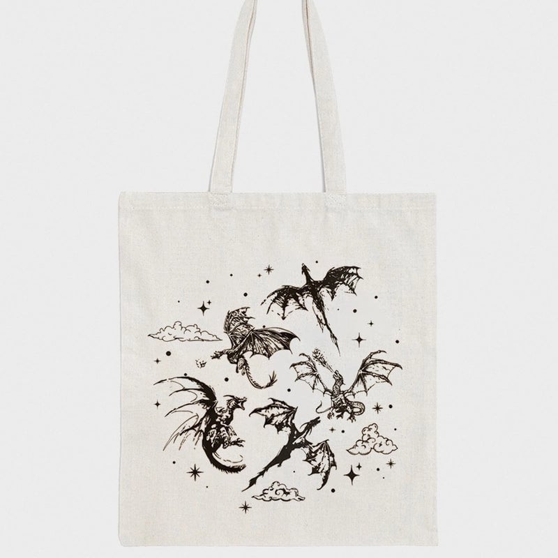 Hot Sale Fourth Wing Science Fiction Bag Bat Boy Mixed Blood Camp Novel SJM Novel Crescent City Canvas Bag