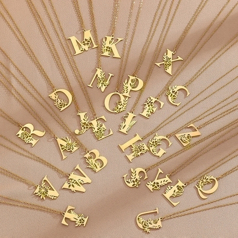 Basic Classic Style Letter Stainless Steel Plating Pendant Necklace
