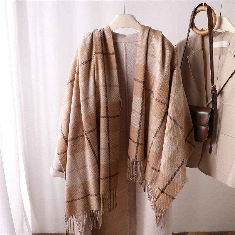 Women's Elegant Classic Style Color Block Polyester Printing Scarf