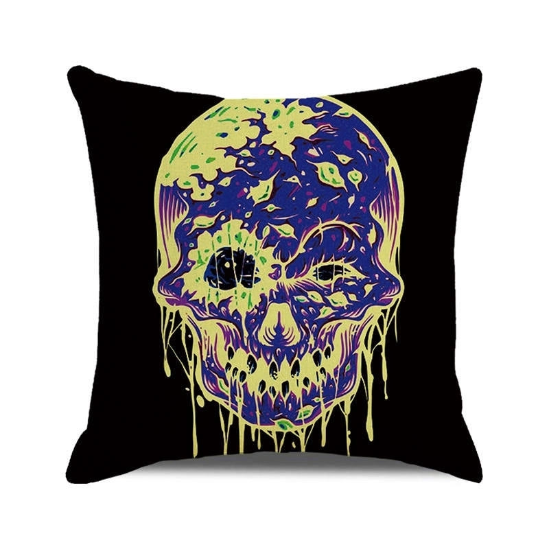 Halloween Retro Punk Palm Skull Cotton Pillow Cases Couch & Sofa Decor