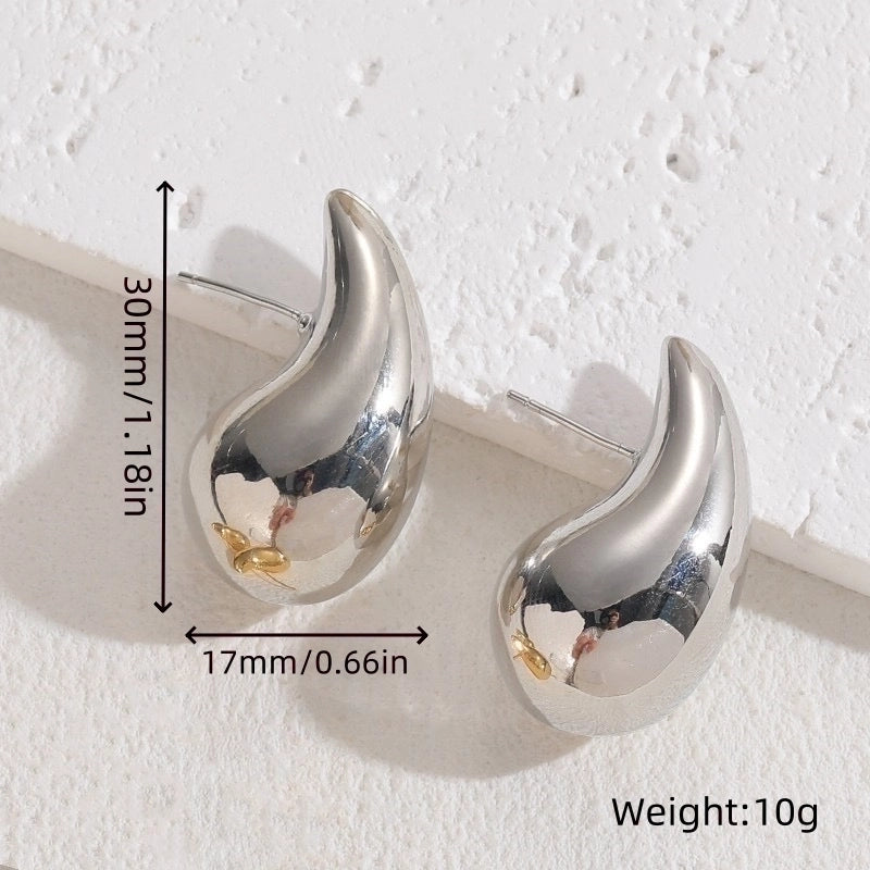 1 Pair Minimalist Water Droplets Heart Shape Plating Inlay Titanium Steel Artificial Pearls 18K Gold Plated Ear Studs