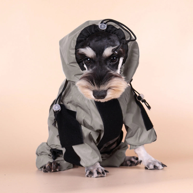 New Pet Reflective All-inclusive Four-legged Large Dog Raincoat Dog Fashion Brand Raincoat Can Be Pasted Armband Clothes