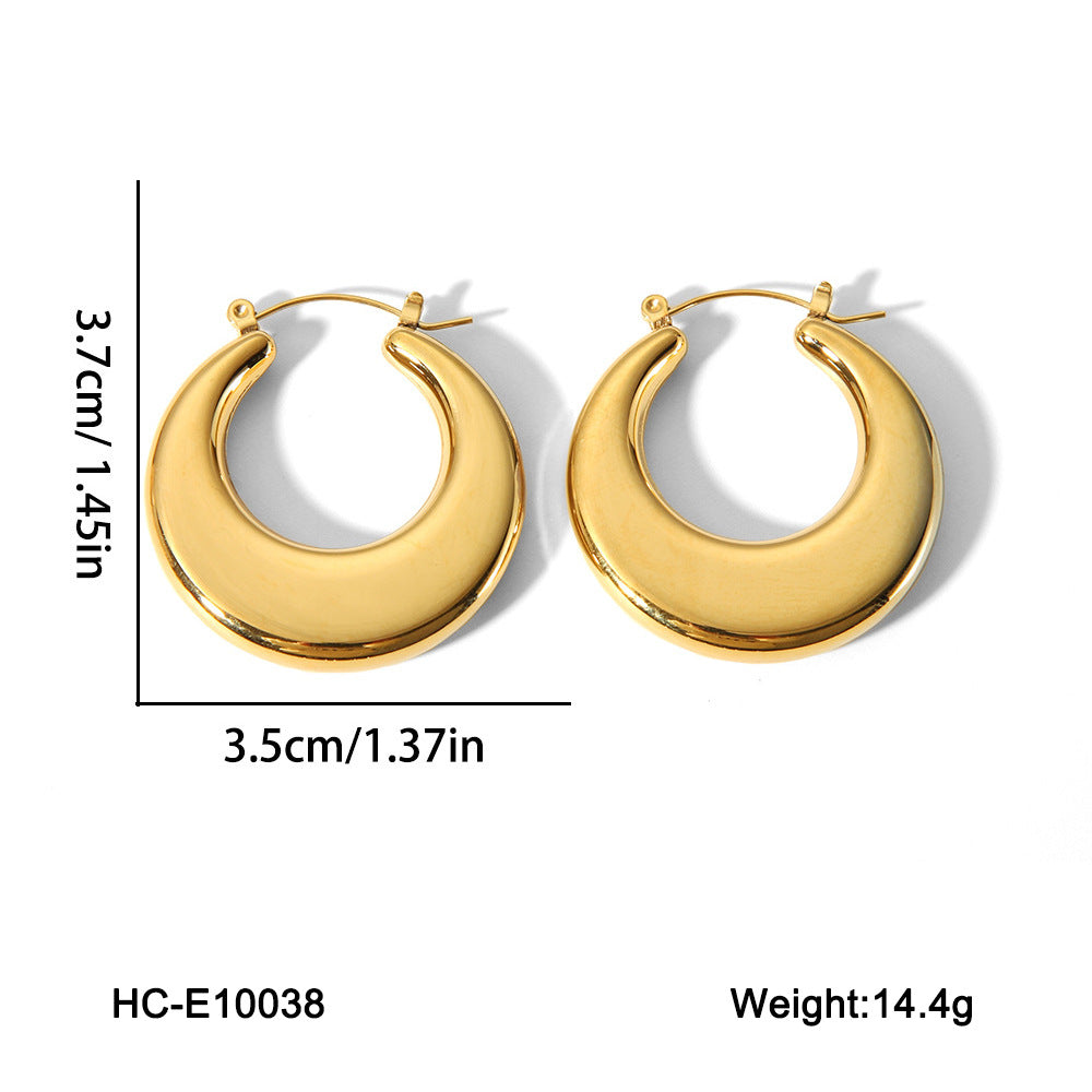 IG Style Geometric Stainless Steel Electroplating Earrings