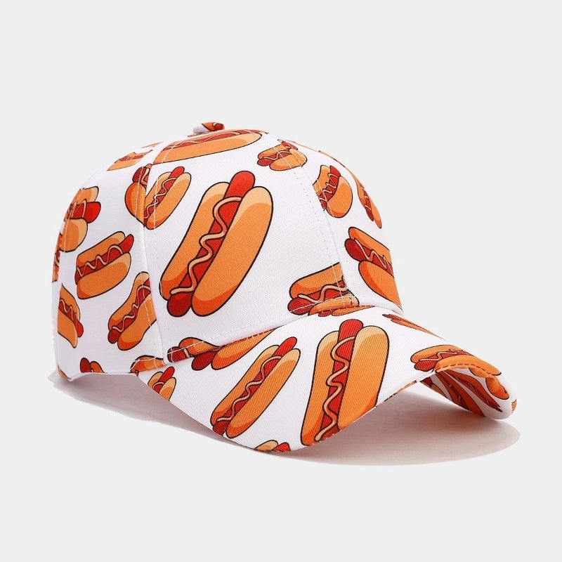 Women's Minimalist Classic Style Color Block Printing Curved Eaves Baseball Cap