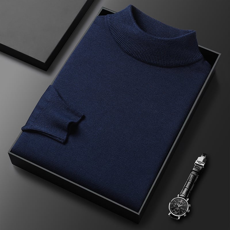 Men's Solid Color Turtleneck Sweater