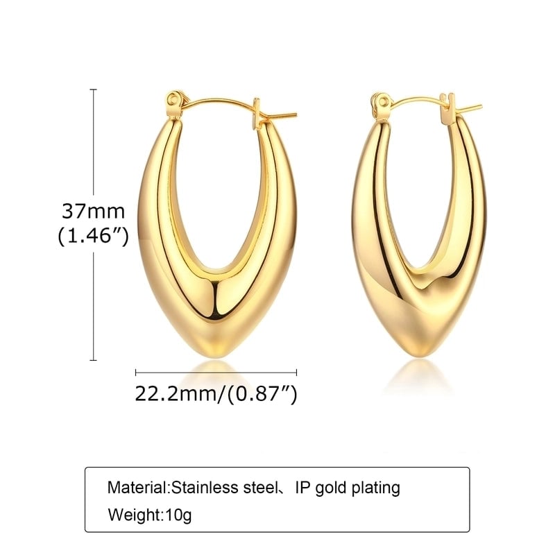 1 Pair Minimalist U Shape Plating 201 Stainless Steel Earrings
