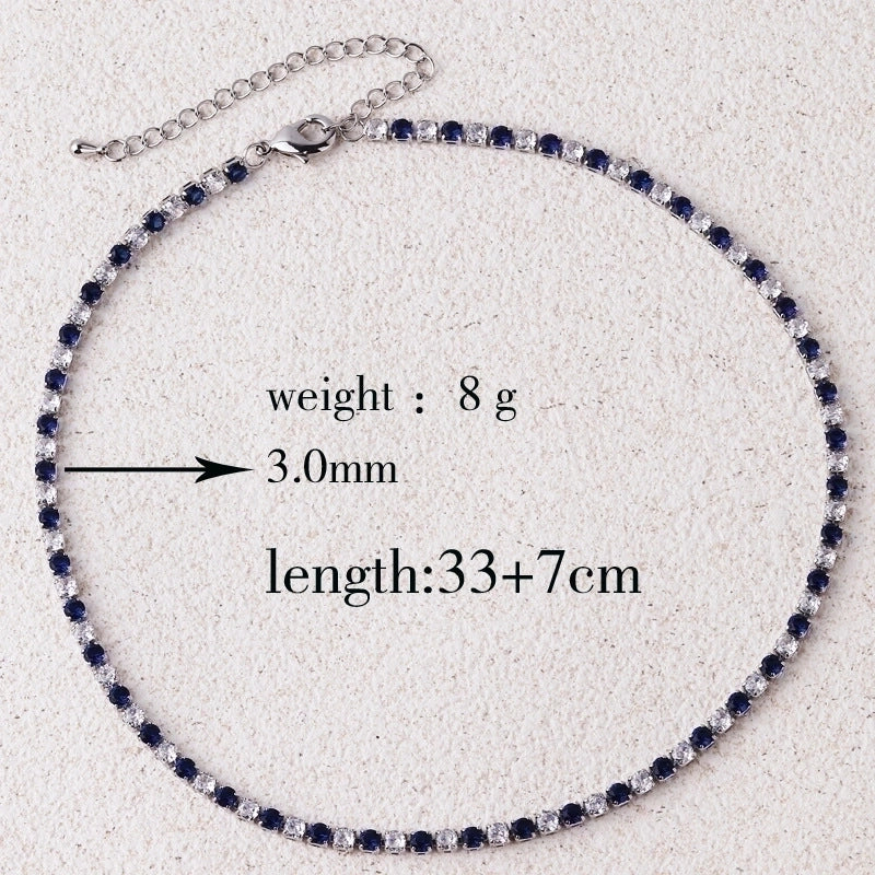 Copper Inlay Solid Color Zircon Copper Necklaces