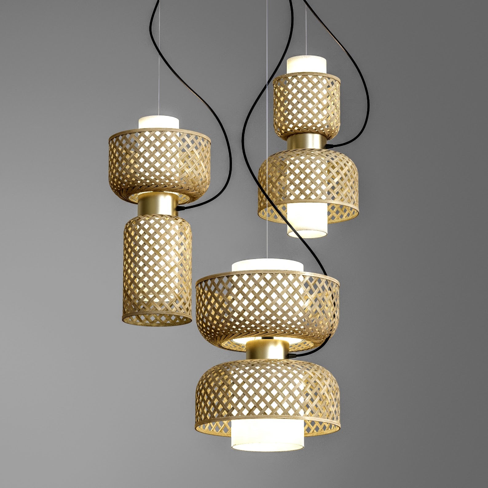 Metamorphosis Pendant Lamp-H-013CC: Hanging Lamp Japandi Handmade Cafe Lighting Restaurants Decor Living Room [20cm/8in(Dia) X 65cm/25.5in(H)]