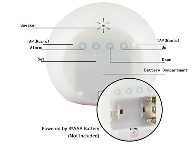 Digital Alarm Clock. 7 Color