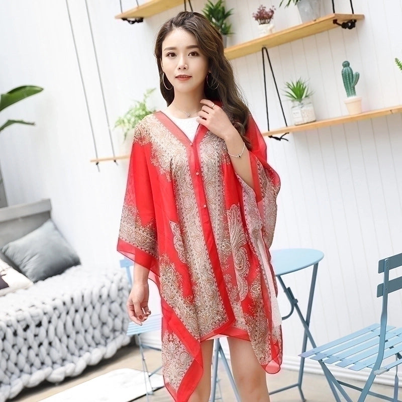 Women's Cute Sweet Printing Polyester Printing Silk Scarf