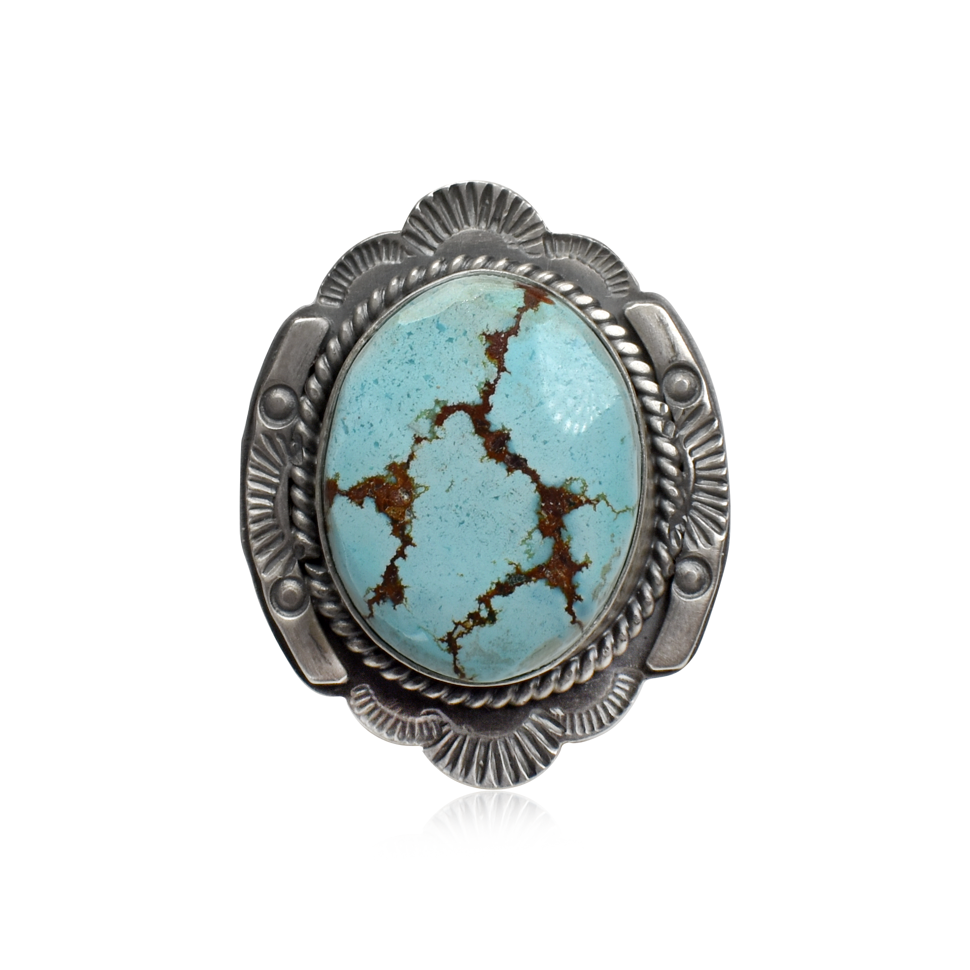 High Grade Golden Hill  Ring with Hand-Stamped Sunrays