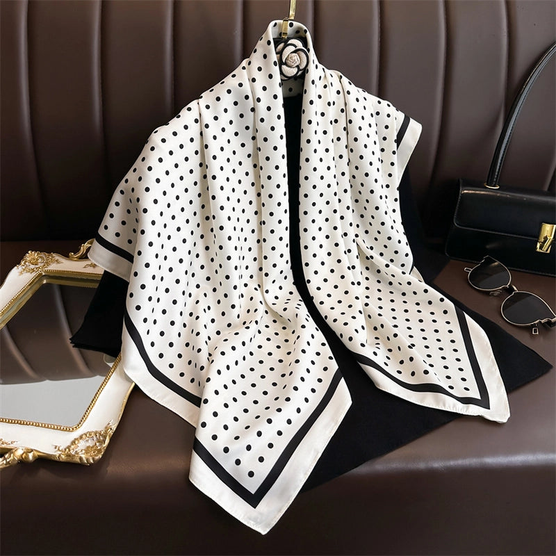 Women's Casual Vacation Minimalist Polka Dots Polyester Satin Printing And Dyeing Printing Silk Scarf