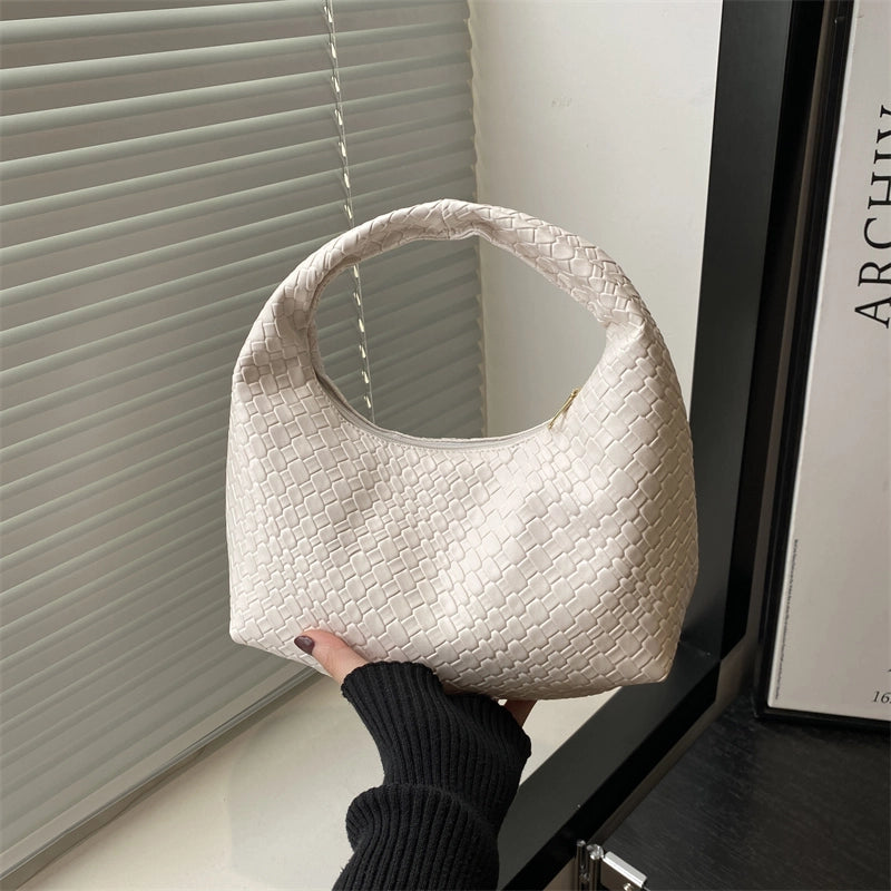 Women's Medium Pu Leather Solid Color Basic Classic Style Pillow Shape Zipper Handbag