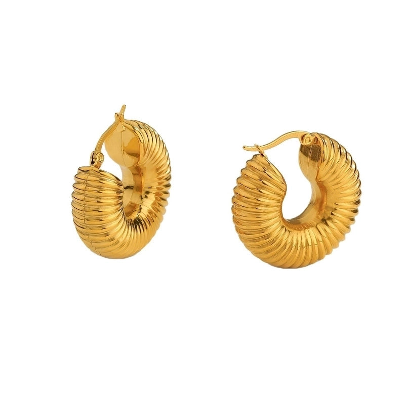 1 Pair Minimalist Classic Style C Shape U Shape The Answer Plating Stainless Steel Earrings