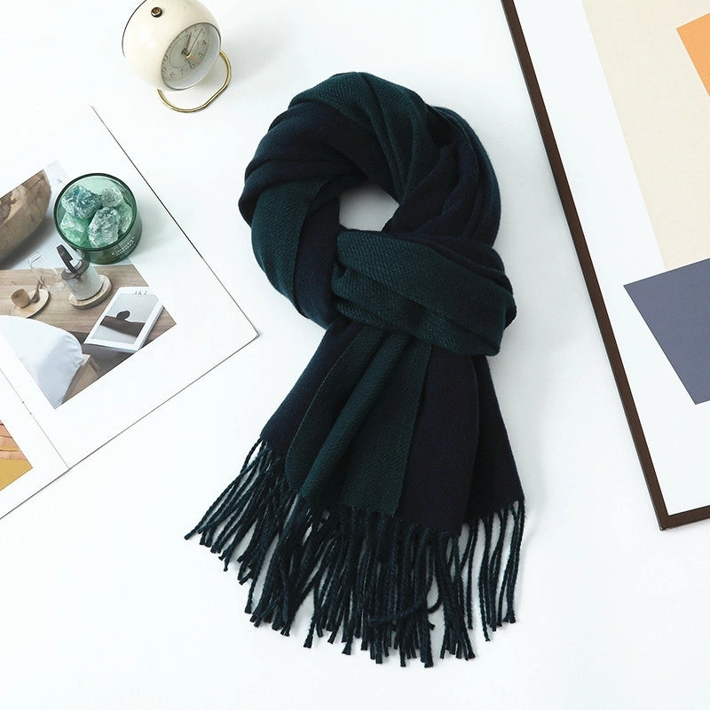 Cashmere Scarf Women's Winter Hot Imitation Cashmere Scarf Men's Shawl  Thickened Double-sided Wool Scarf
