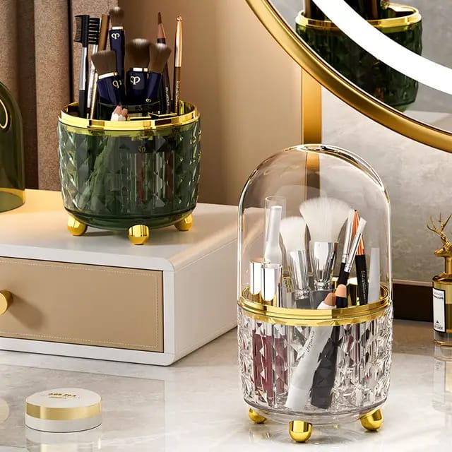 Makeup Brush Holder. 360 Rotating Makeup Brush Organizer. Dustproof Make Up Organizers and Storage