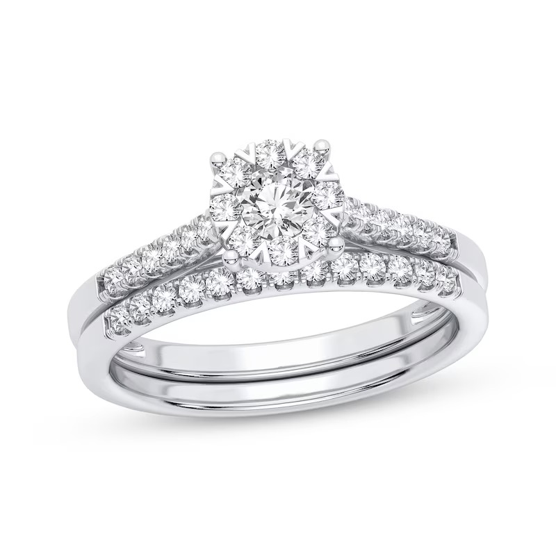 Now + Forever Diamond Bridal Set 3/8 ct tw Round-cut 10K White Gold