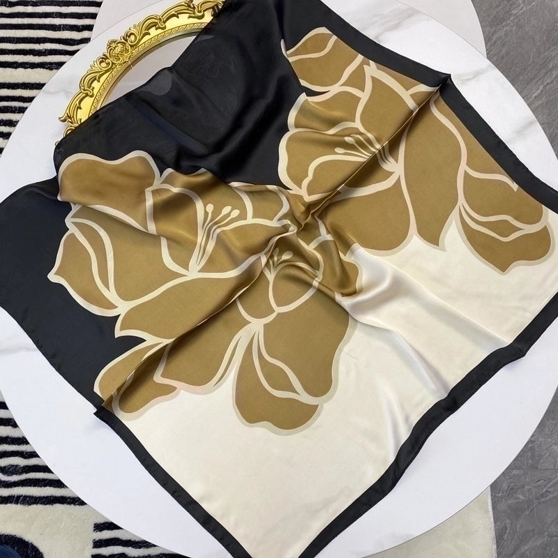 Women's Elegant Flower South  Satin Silk Scarves