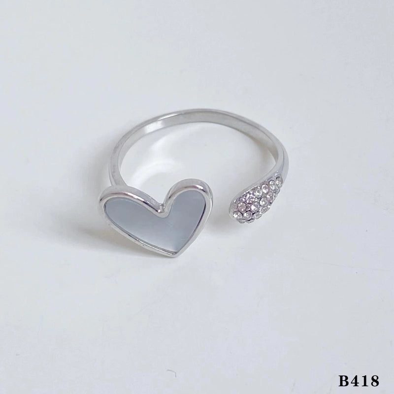 Casual Modern Style Heart Shape Bow Knot 316 Stainless Steel  Shell Diamond 16K Gold Plated White Gold Plated Gold Plated Inlay Stainless Steel Rings