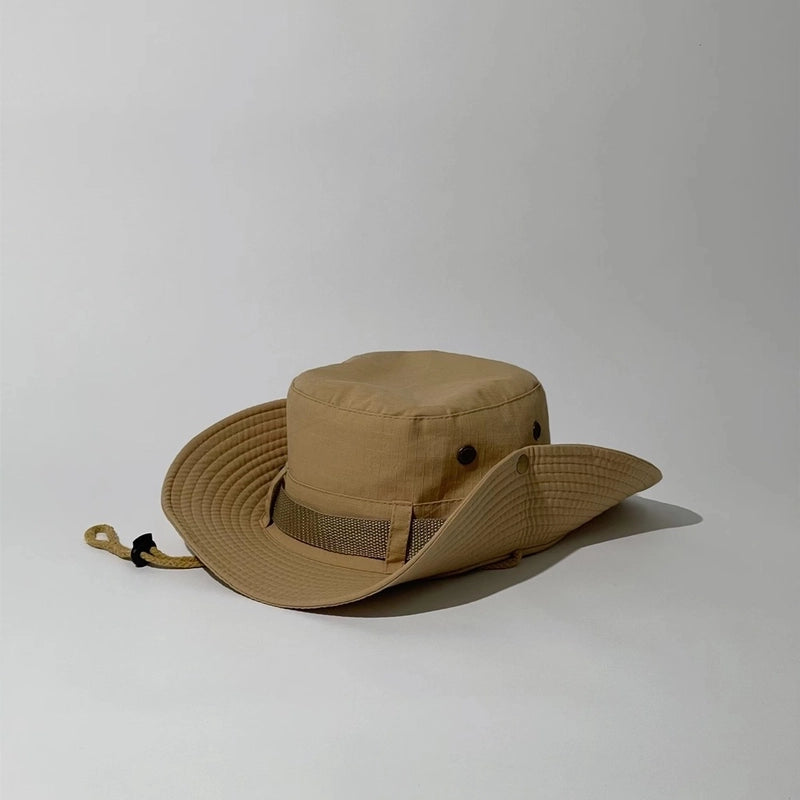 Unisex Tropical Solid Color Wide Eaves Bucket Hat