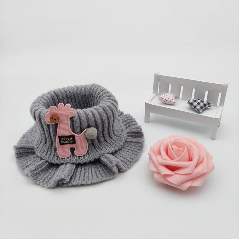 Unisex Cute Sweet Solid Color Knit Scarf