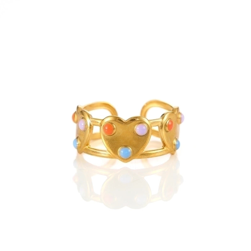 Elegant Minimalist Geometric 304 Stainless Steel Enamel Stainless Steel Rings
