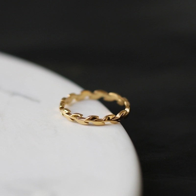 Fashion Grain 304 Stainless Steel 18K Gold Plated