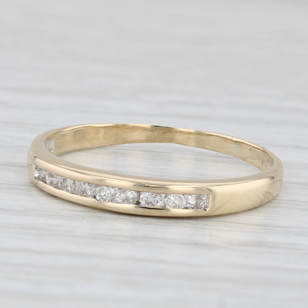 0.13ctw Diamond Wedding Band 14k Yellow Gold Size 8.25 Stackable Ring