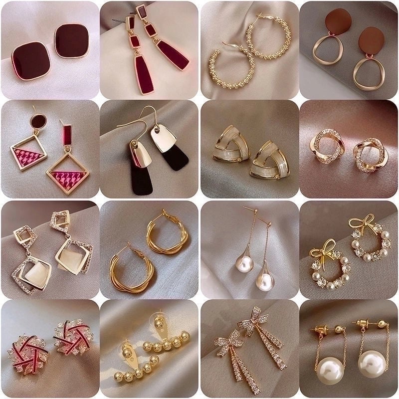 Lady Geometric Alloy Plating Artificial Pearls Women's Earrings 1 Pair