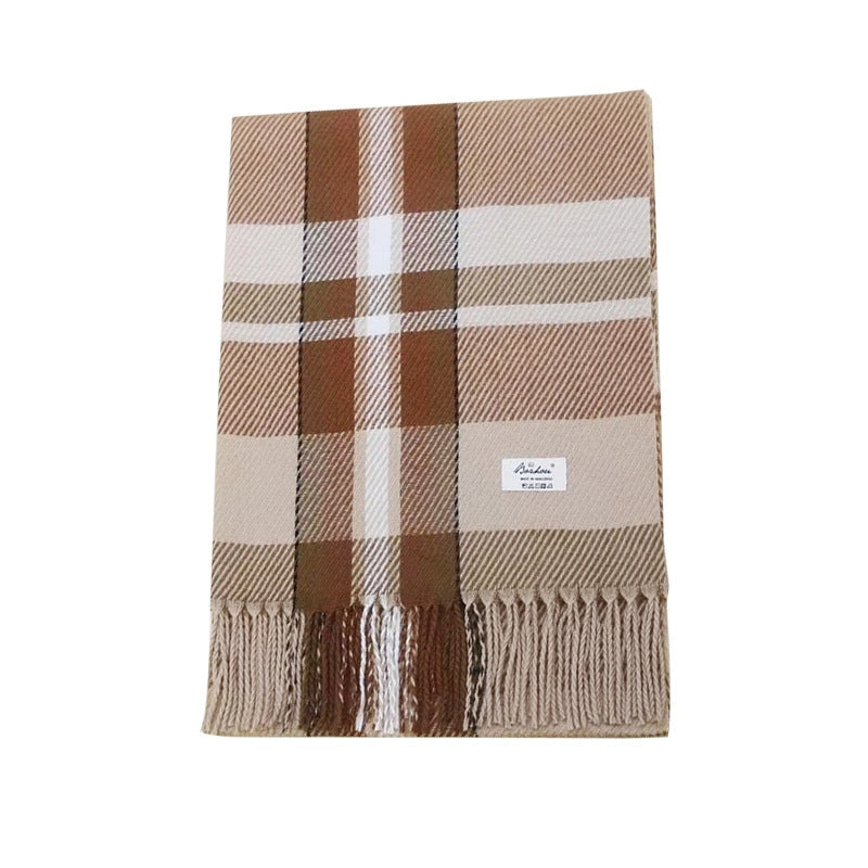 Academy Style Plaid Cashmere Scarf Winter New Tassel Couples Scarf Warm Shawl
