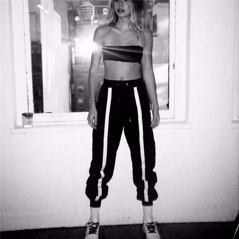 High Waisted Single Stripe Trouser