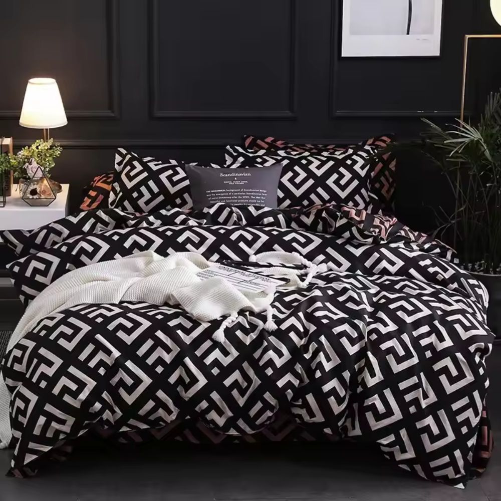 Noir Enigma Quilt Cover Set | 3pcs Quilt Cover Set