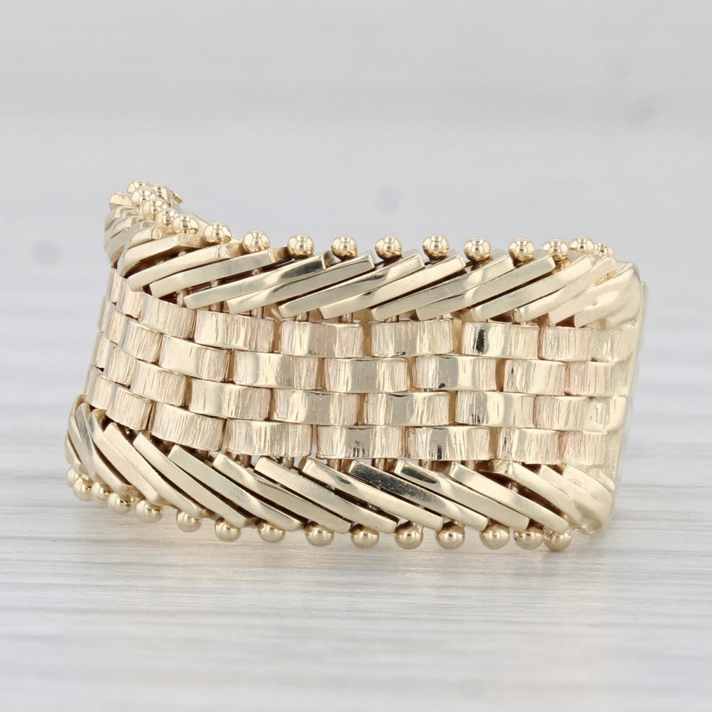 Mesh Chain Ring 14k Yellow Gold Size 8 Band