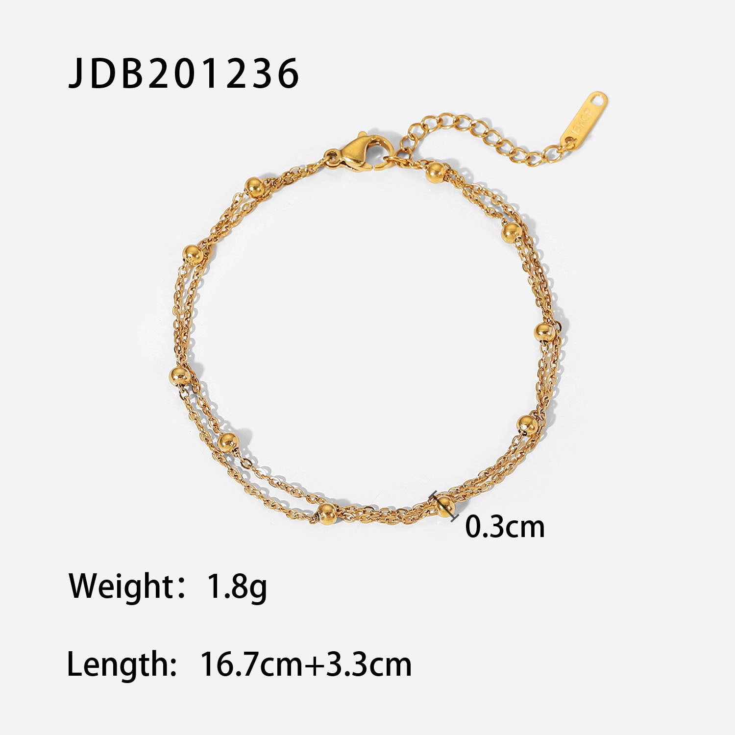 Jie Ding Stainless Steel Beaded Bracelet Color Matching Letter Metal Chain Titanium Steel Jewelry