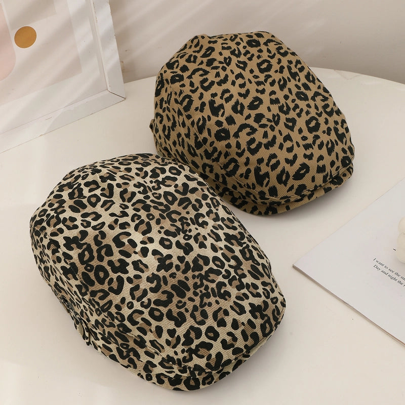 Women's Vintage Style Classic Style Streetwear Leopard Wide Eaves Curved Eaves Advance Hats