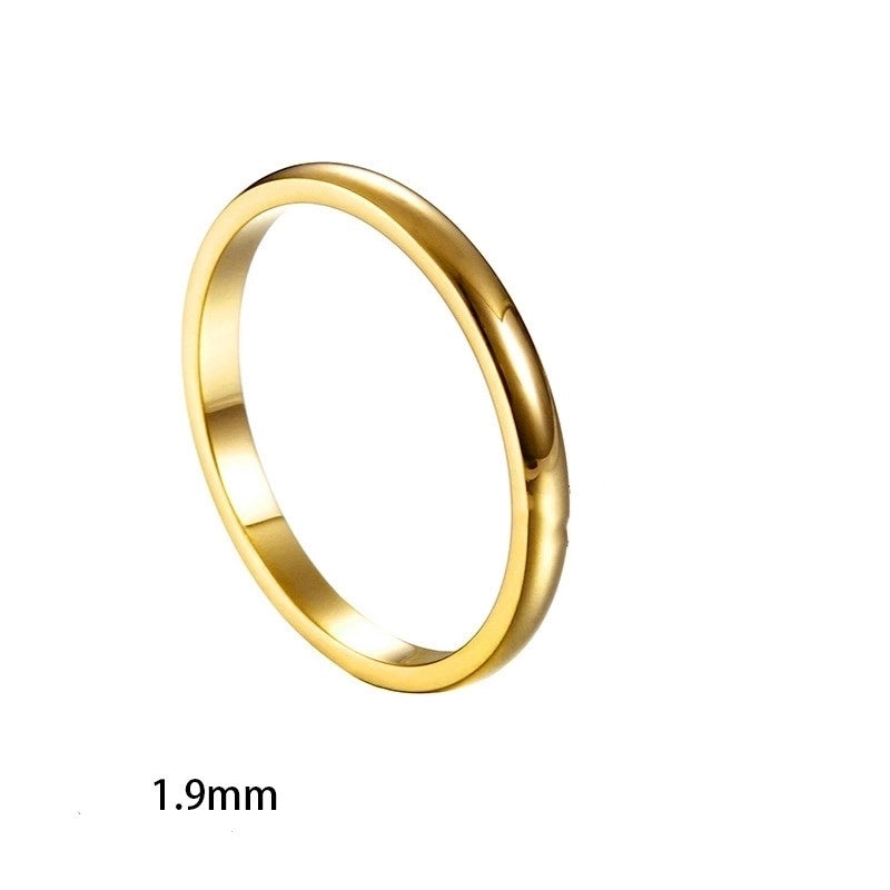 Minimalist Solid Color Titanium Steel Plating Rings 1 Piece