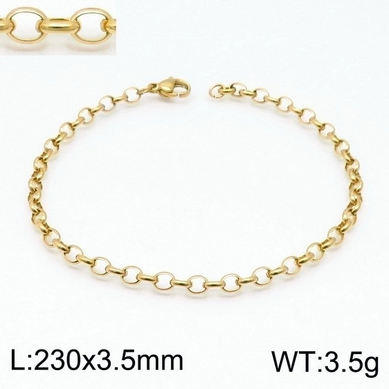Fashion Geometric Titanium Steel 18K Gold Plated Bracelets In Bulk